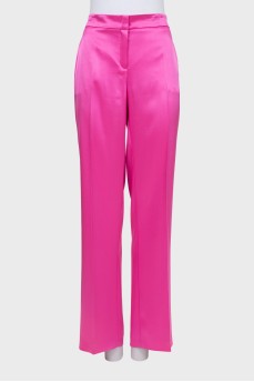 Straight-fit satin trousers