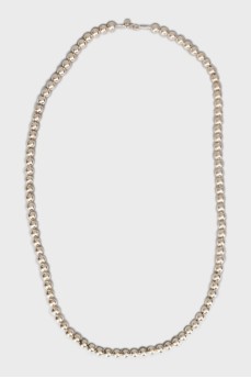 Long silver necklace
