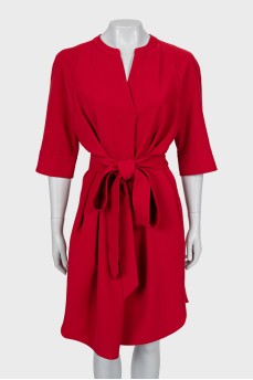 Dress with a red belt