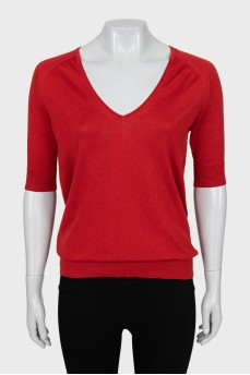 Knitted silk and cashmere T-shirt