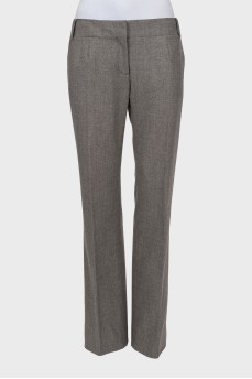 Straight wool trousers with creases