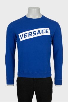 Men's blue sweatshirt with brand logo