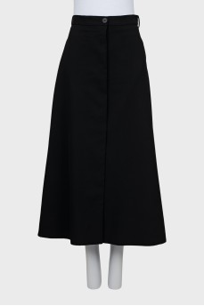 Wool midi skirt with buttons