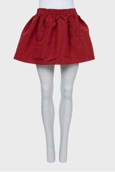 Red mini skirt with elastic