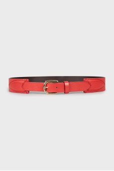 Red belt with gold buckle