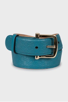 Blue embossed belt