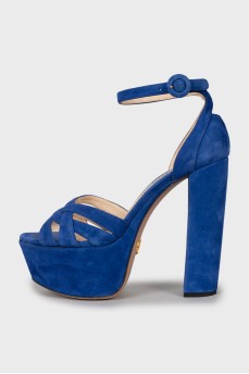 Blue high heel sandals
