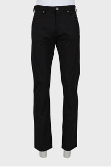Men's black straight trousers