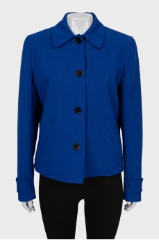 Cropped wool coat with buttons