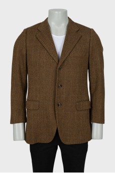 Men's wool jacket in fine print