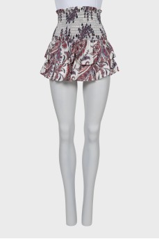 Ruffled paisley skirt