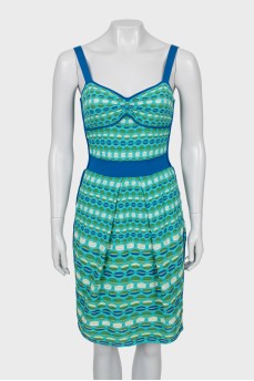 Printed bodycon dress with straps