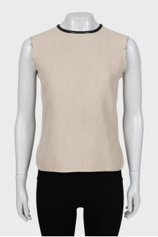 Linen T-shirt with zippers on the sides