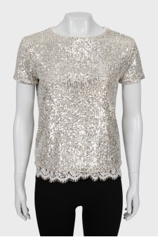 T-shirt embroidered with sequins