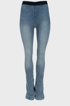 Blue flared jeggings with tag