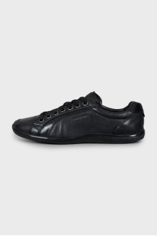 Leather sneakers with logo