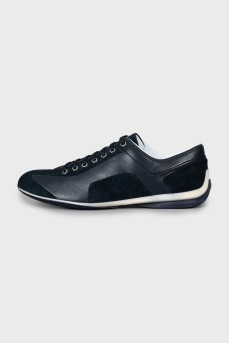 Men's leather and suede sneakers with tag