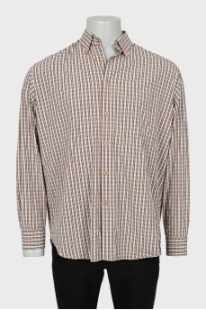 Men's checkered shirt with patch pocket