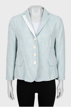 Fitted linen and cotton jacket