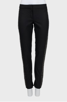 Wool trousers decorated with studs
