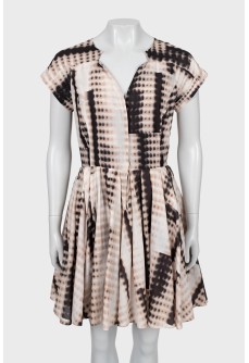 Printed V-neck dress