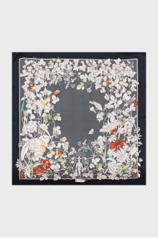 Silk scarf with floral print