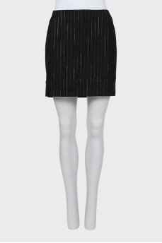 Straight pinstripe skirt