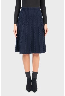 Knitted dark blue skirt