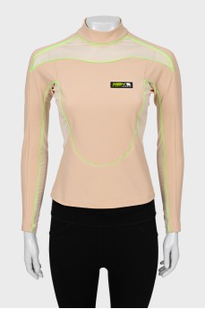 Sports long sleeve with mesh inserts
