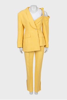 Yellow asymmetrical suit