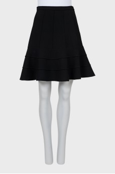 Wool skirt with raised seams