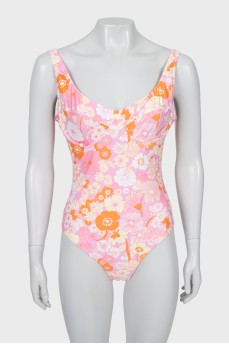 Floral one-piece swimsuit with tag