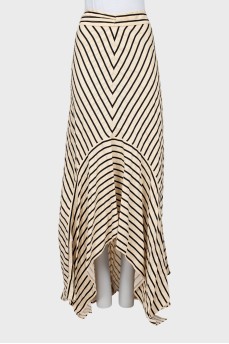 Striped wrap midi skirt