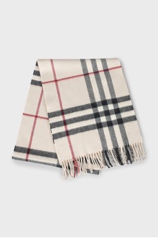 Checked cashmere scarf