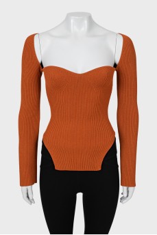 Long sleeve ribbed top