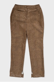 Snake Skin Embossed Trousers