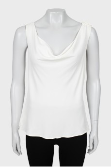 White fitted tank top