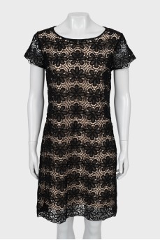 A-line dress with braided pattern