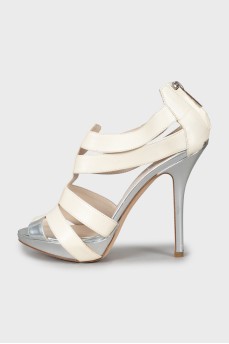 Two-tone high heel sandals