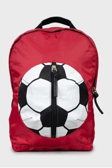 Red textile backpack