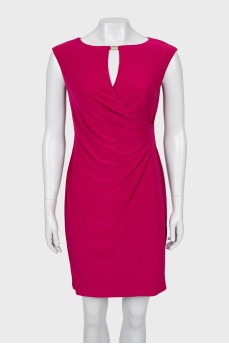 Pink dress with drape and tag