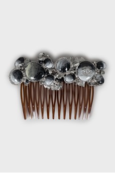 Silver hair comb