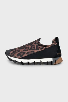 Textile sneakers in animal print