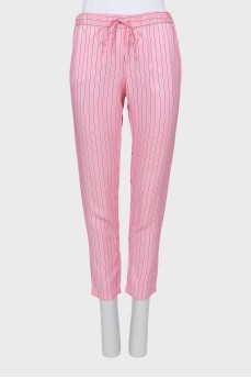 Tapered trousers in a combination stripe