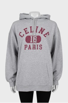 Oversized hoodie with text print