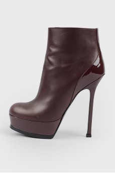 Brown stiletto ankle boots