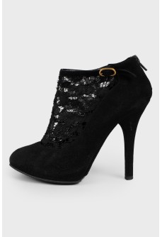 Lace front ankle boots
