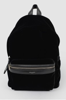 Black velor backpack