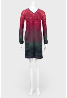 V-neck knitted dress