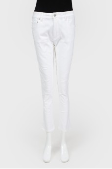 White flared jeans